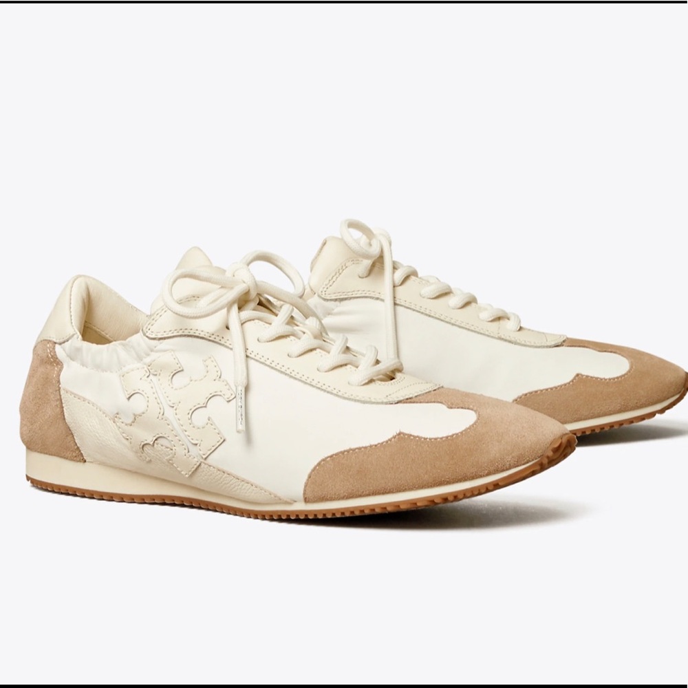 Tory Burch cream 2 tone sneakers